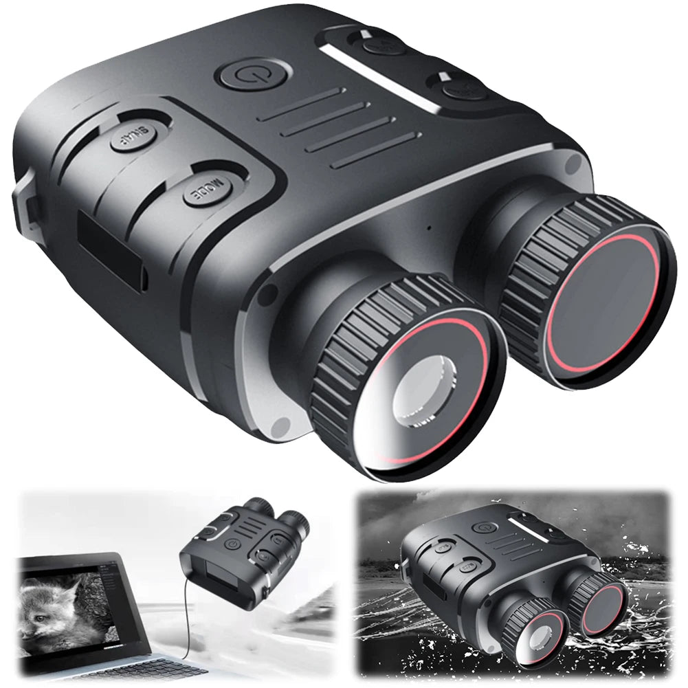 HD 1080P Adult Infrared Digital Night Vision Binoculars 2.4-inch Screen 5 X Digital Zoom for Saving Camping Photos and Videos