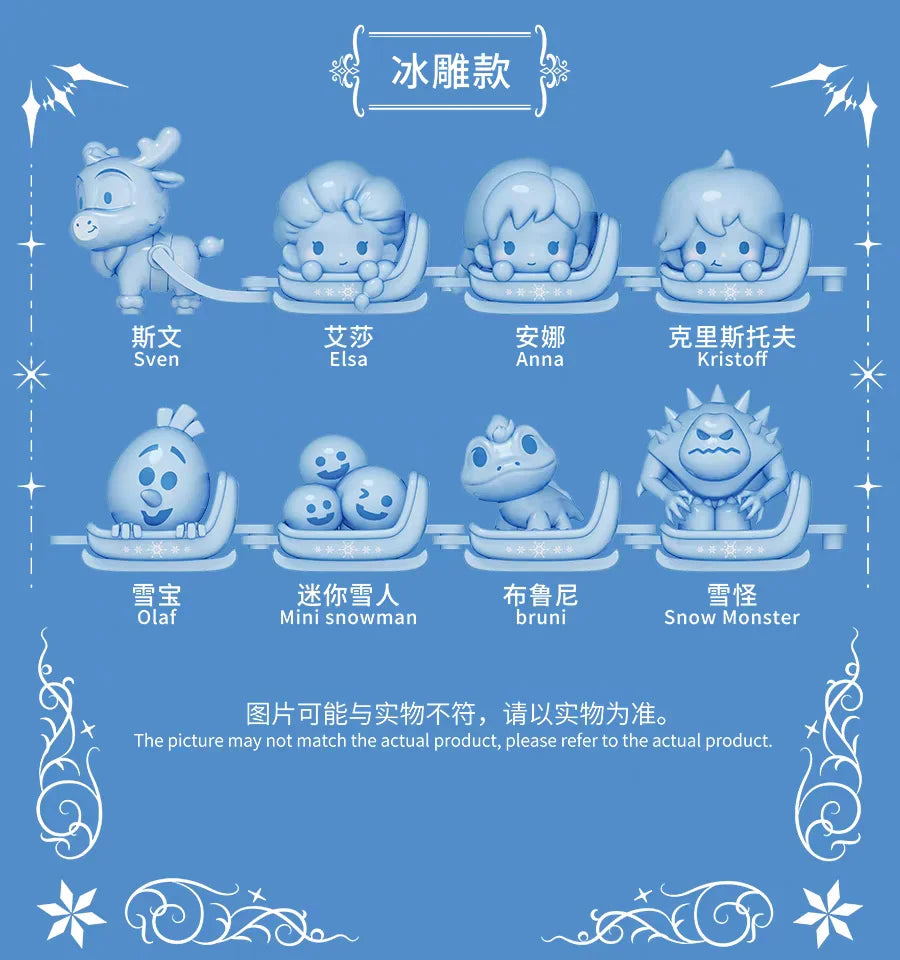 Frozen Elsa Anna Olaf Anime Peripherals Kawaii Cute Q Edition Surprise Blind Box Toy Tabletop Decoration Ornaments Holiday Gifts