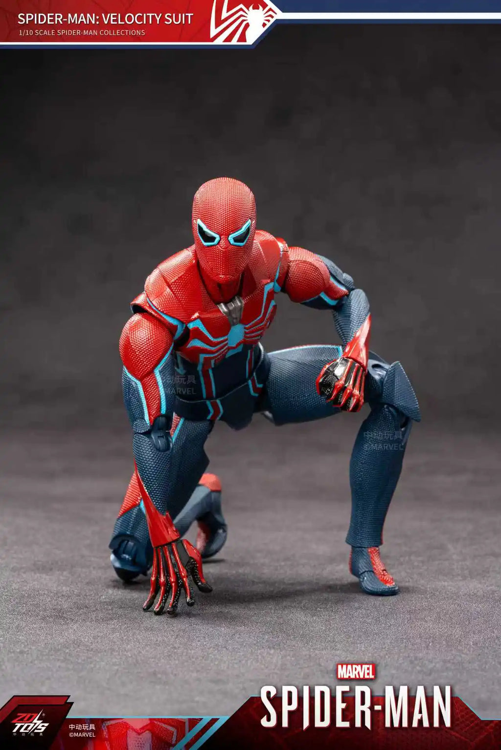 Marvel Avengers Spider-Man Speed Suit Action Figure Toy Display Case Poseable Model Figurine Collectible Birthday Gift