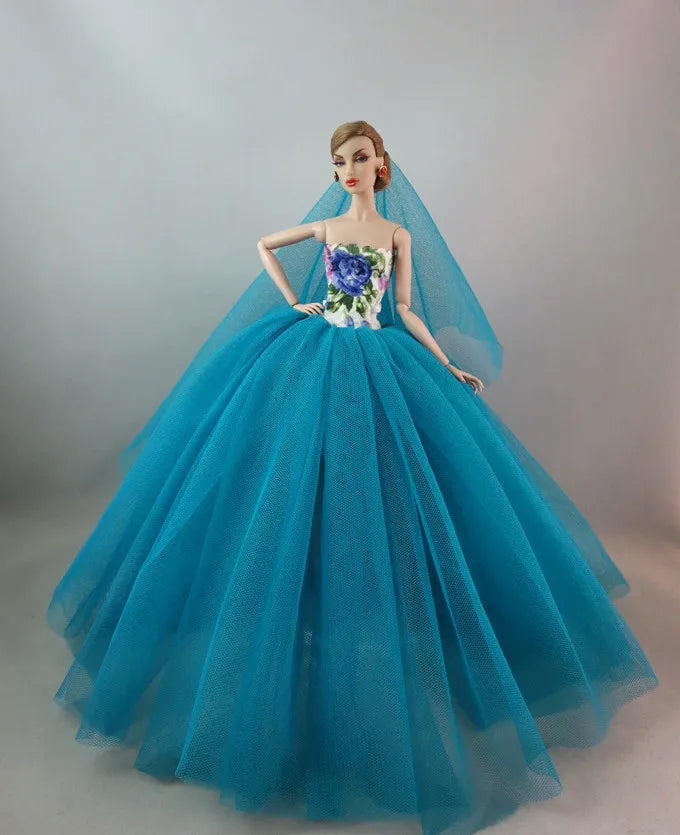 Wedding dress for barbie doll