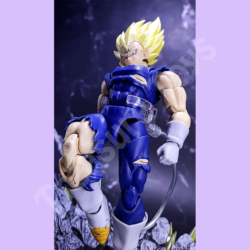 Black Hole & TK Dragon Ball Z SHF Super Saiyan SSJ Majin Vegeta Full Power Battle Damage Anime Action Figures Models Gifts Toys