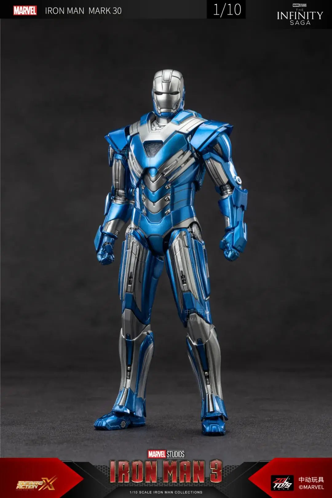 ZD Original Iron Man MK30 Blue Steel 1/10 Iron Patriot MK3 Marvel legends War Machine 10th Anniversary Action Figure Model Gift