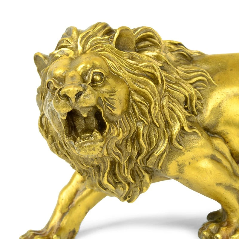 Antique Copper Crafts Small Brass Lion Ornaments