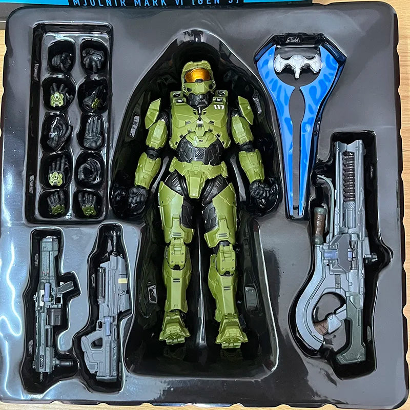 18cm Halo Master Chief Anime Figure  Mjolnir Mark Vi Gen 3 Figurine 1/12 Statue Model Doll Desk Collectible Decora Toys Gifts