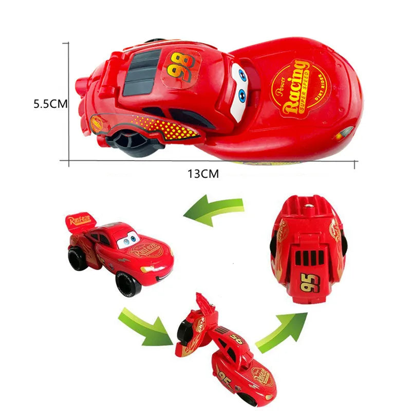 Disney Pixar Cars Anime Figures PVC McQueen Cruz Ramirez Model Racing Cars Funny Deformed Egg Toys For Kids Boy Gift