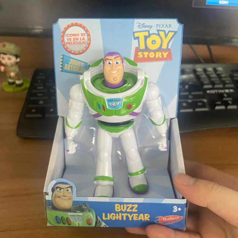 Disney Toy Story Buzz Lightyear Action Figure Toy Model Pixar Robot Doll For Children Birthday Gift Collectible Handmade Artwork