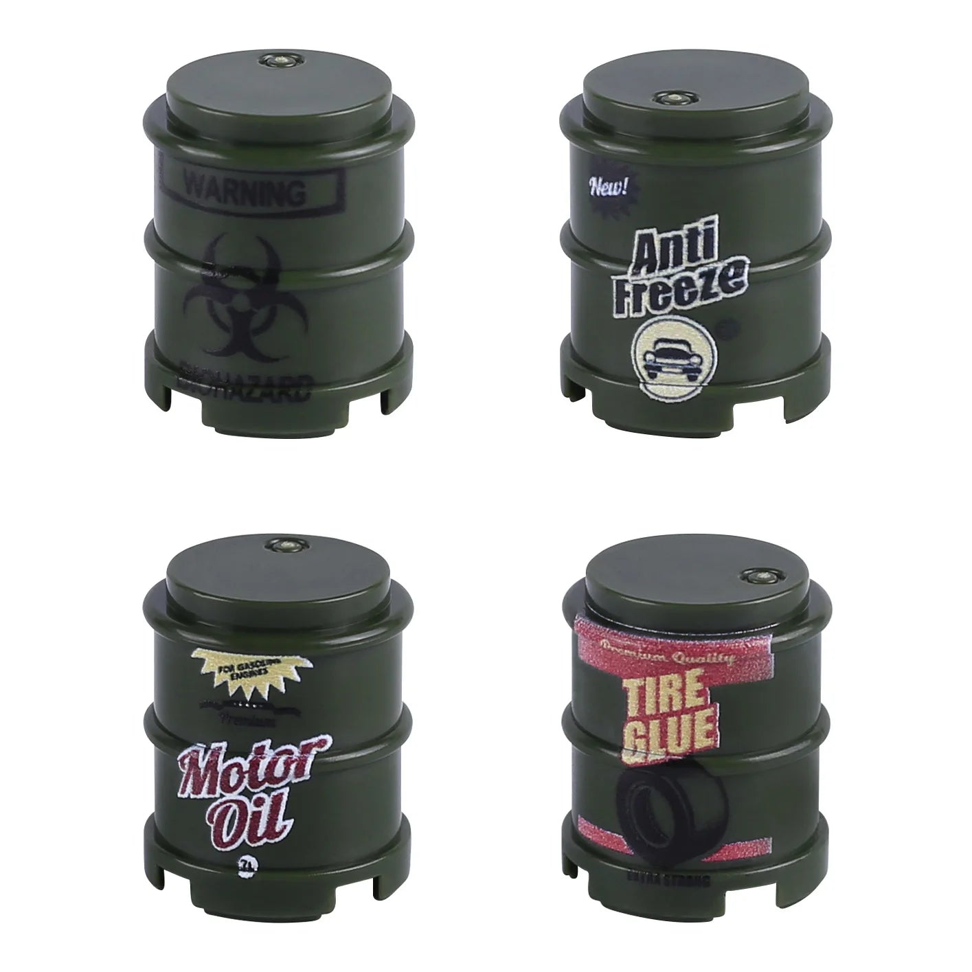 MOC WW2 Military Oil Drum Fuel Tank Printed Building Blocks Weapons Soldiers Accessories War Scene Accessories Bricks Toys Boys