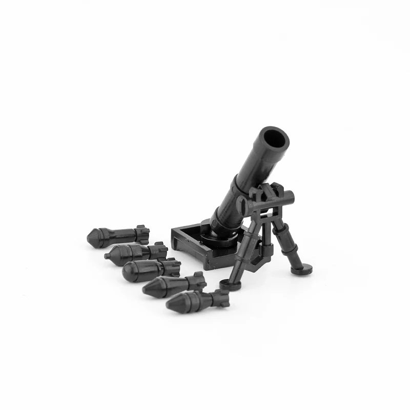 25/50/100Pcs Soldier Police Gangster WW2 Army Military Weapons SWAT Machine Gun Mortar Building Blocks Figure Model Brick Toy