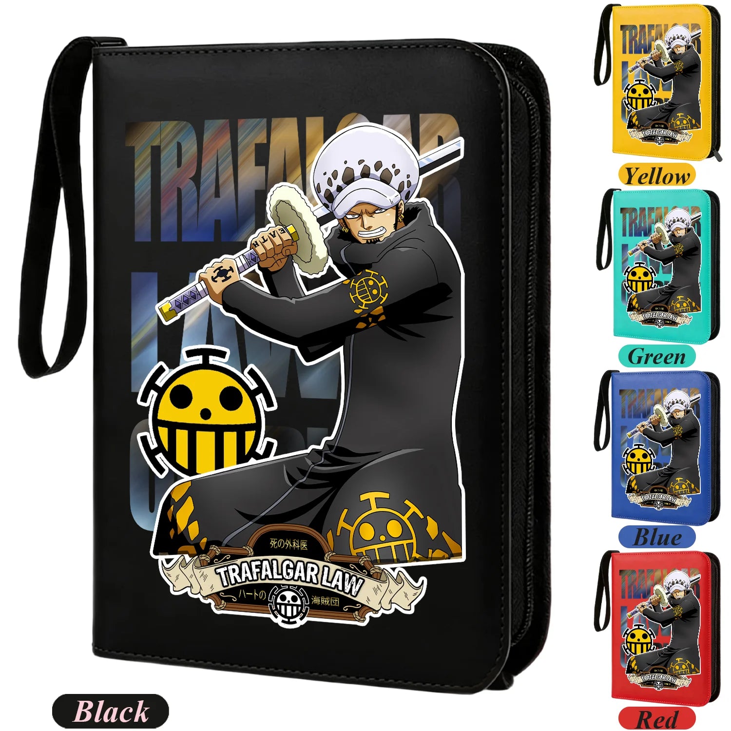 ONE PIECE Card Album Anime Collectible Book Binder 4 Card Slot Collectible Game Cards Binder Holder Zipper Gifts Toys