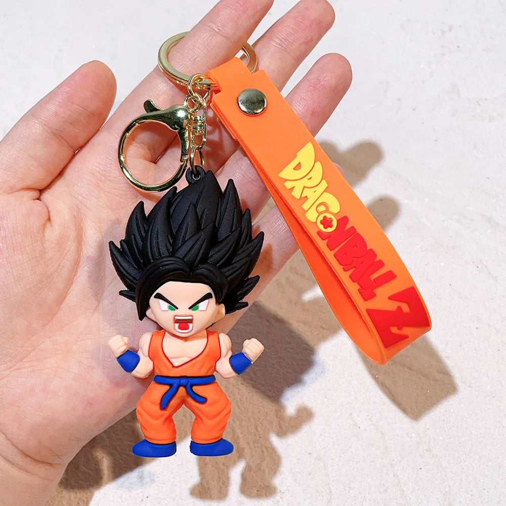 Anime Dragon Ball Keychain Fashion Jewelry Son Goku Vegeta Piccolo Action Figures Key Ring for Men Women Bags