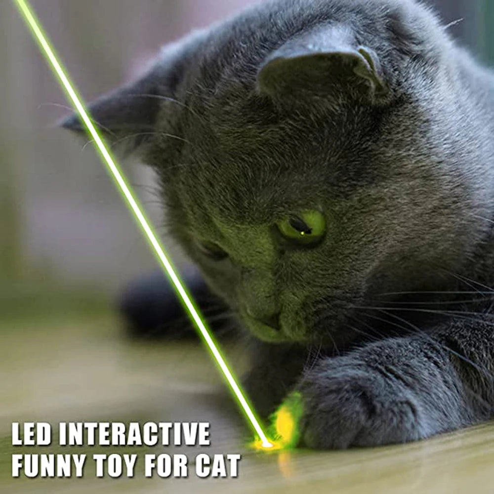 (Do not provide batteries)Green Laser Pointer Teaching Tool Pet Automatic Cat Toys Laser Focus Adjustable Lazer Pen