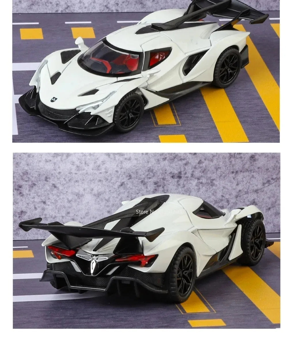 Scale 1:32 Apollo EVO IE Car Model Toy Metal Diecast Pull Back Super Cars Doors Opened Vehicle Models Best Gifts for Kids