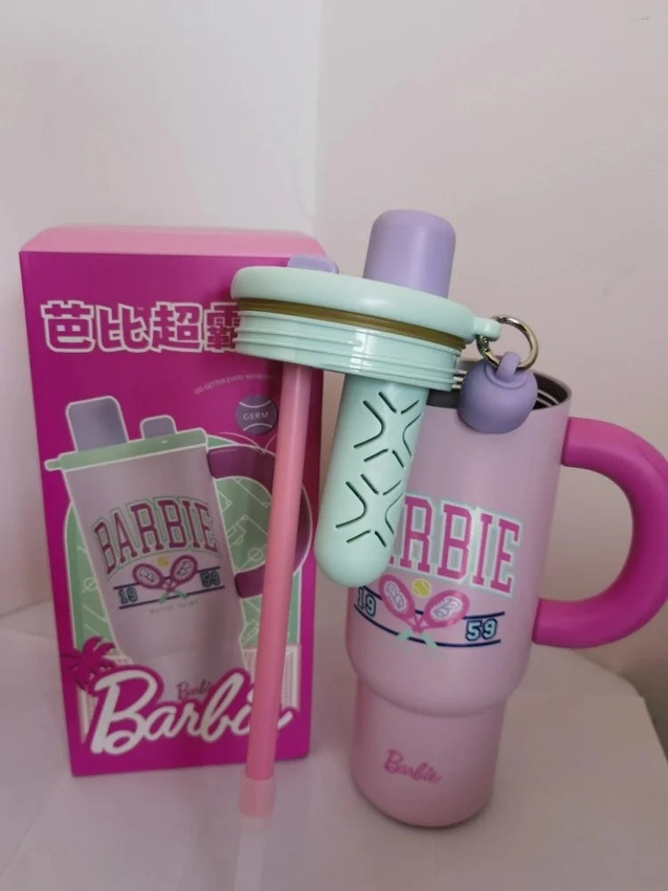 1.2L Barbie Large Capacity Ice Tumbler Vacuum Insulated Large Capacity Cup Stylish Water Bottle With Straw Cute Daily Drink Cup