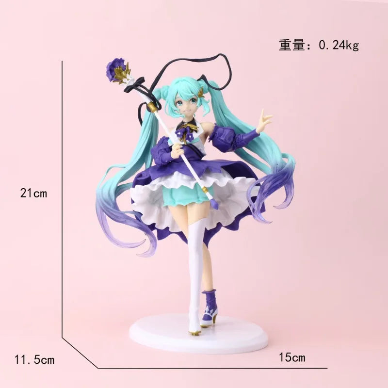 Hatsune Miku Figure Anime Girl Model Desktop Decor Collectible Doll Gift for Fans Future Vocaloid Statue Japanese Kawaii Otaku