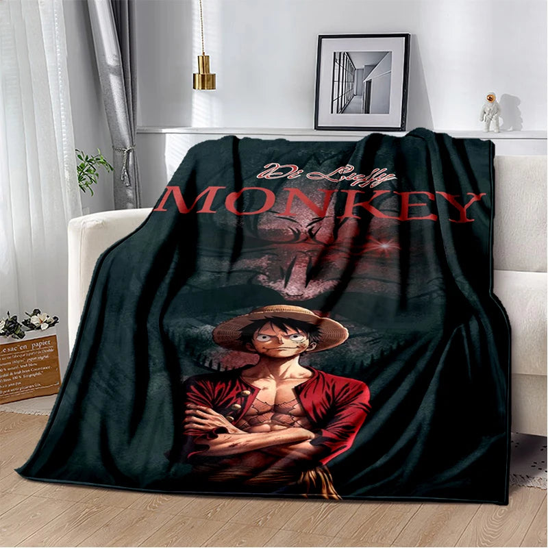 One Piece Luffy & Crew 2026 Flannel Blanket 3D Print Soft Warm Anime Characters Throw Blanket Lightweight Cozy Bedding for Fans