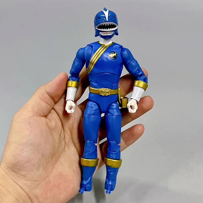 Hasbro Power Rangers Blue Ranger 6-Inch Genuine Bulk Cargo with Handwriting On Top of The Head Model Doll Action Figure