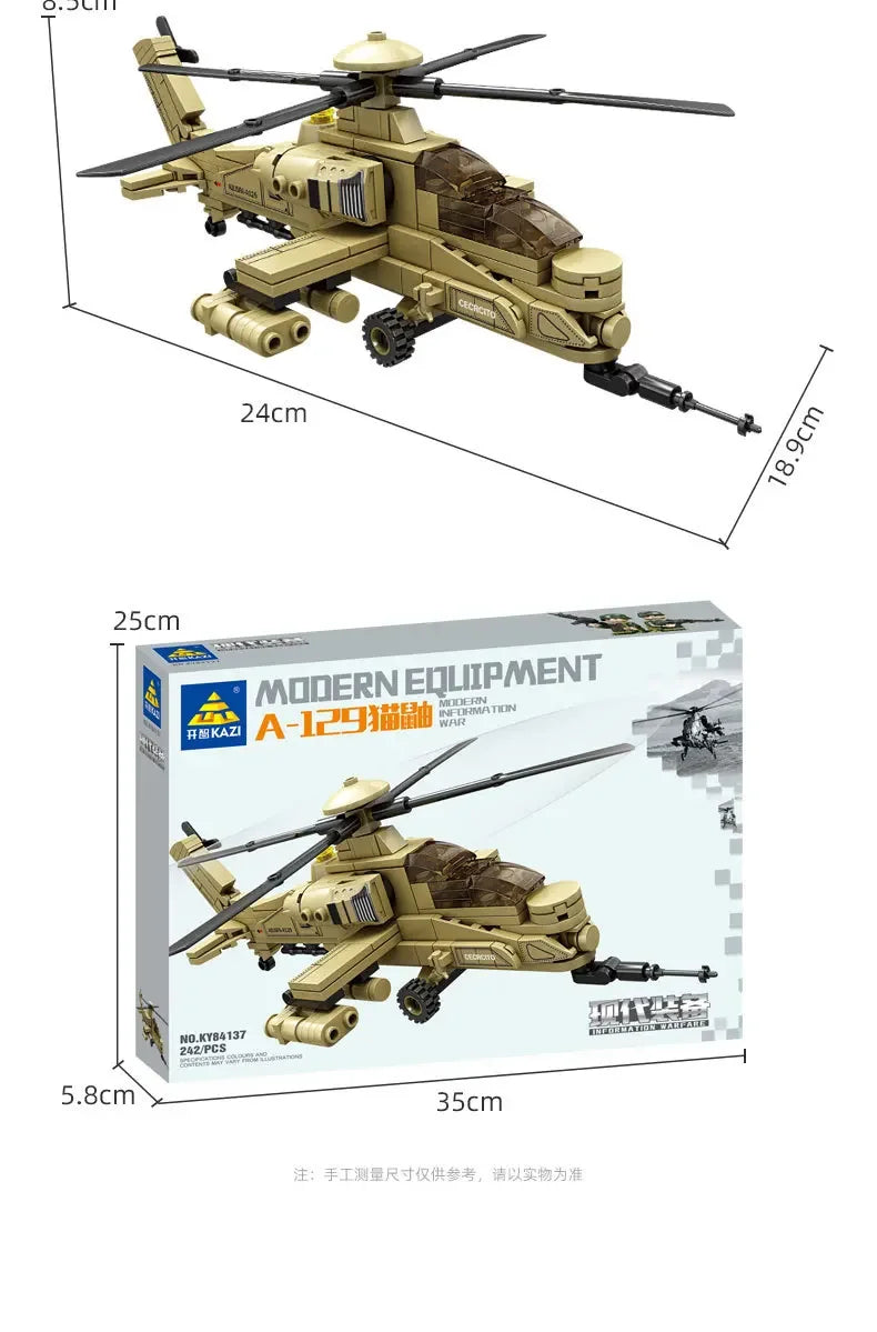 Building blocks Helicopter military building blocks small particles children puzzle assembling toy