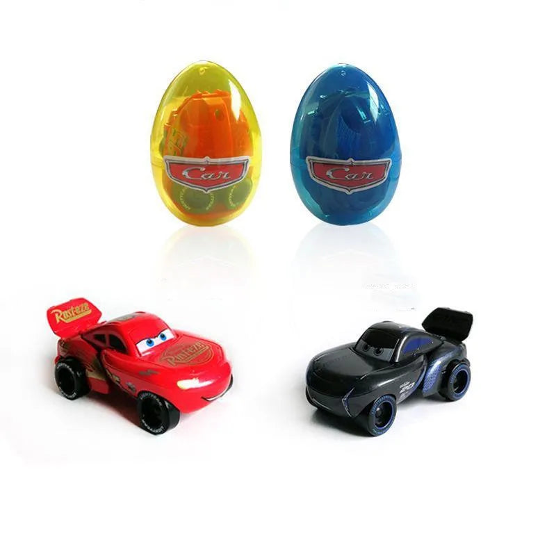 Disney Pixar Cars Anime Figures PVC McQueen Cruz Ramirez Model Racing Cars Funny Deformed Egg Toys For Kids Boy Gift