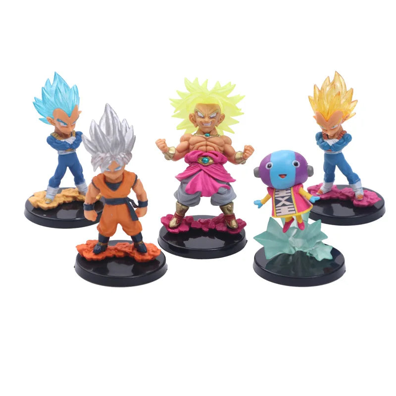 Dragon Ball Z Super Saiyan Son Goku Anime Figure Son Gohan Vegeta Broly Piccolo Majin Buu Set Action Figurine Model Gifts Toy