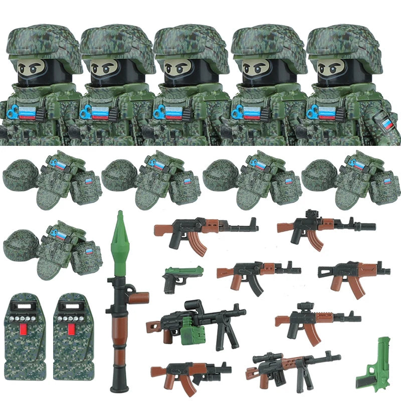 City Special Forces Figures Building Blocks British Special Air Service US Russia SWAT Army Soldiers Military Weapons Bricks Toy