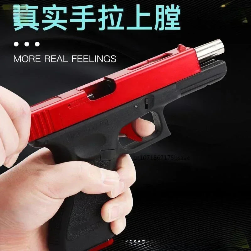 Manual G17 Soft Bullet Toy Gun High Quality Air Gun Lower Magazine Laser Outdoor CS Game Children Birthday Gift