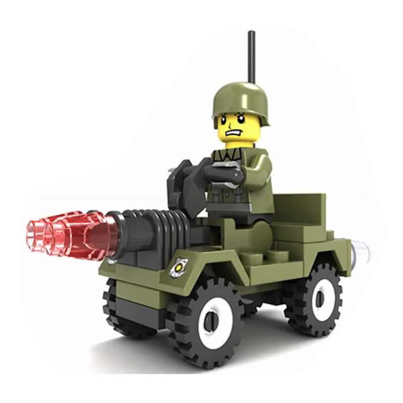 6Pcs Military Ghost Commando Army Soldiers Model Action Figure Blocks Construction Building Bricks Toys For Children