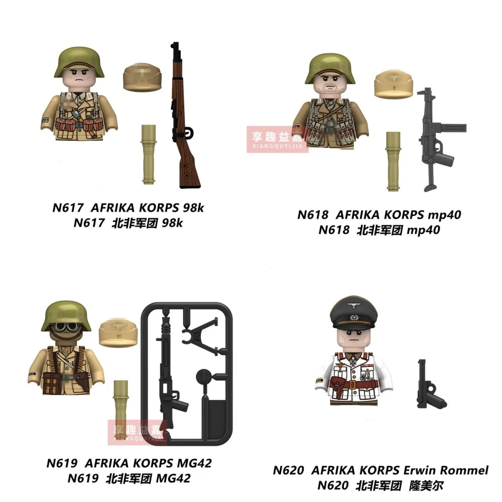 Boy Toys War II Army Soldiers Mini Military Weapons Model Small Particles Building Blocks Suits Childrens Birthday Gifts