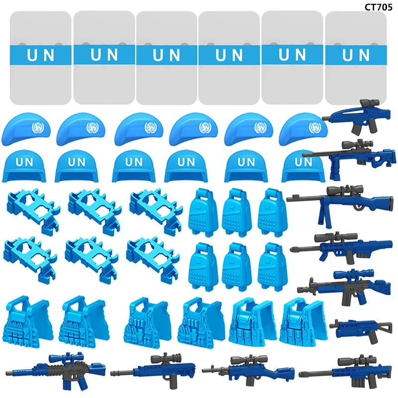 Modern Police SWAT City Weapons Set US Military Toy Kit Soldier Pack Army Equipment Mini MOC Figures Building Block Toys for Boy