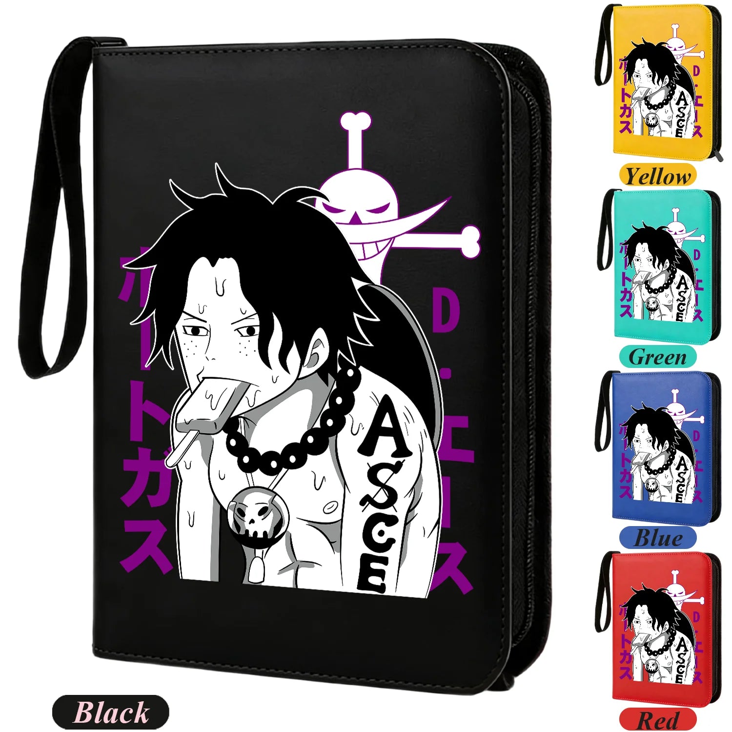 ONE PIECE Card Album Anime Collectible Book Binder 4 Card Slot Collectible Game Cards Binder Holder Zipper Gifts Toys