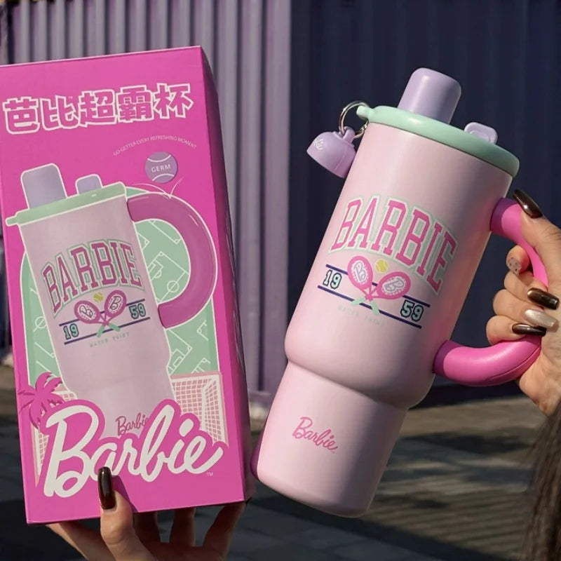 1.2L Barbie Large Capacity Ice Tumbler Vacuum Insulated Large Capacity Cup Stylish Water Bottle With Straw Cute Daily Drink Cup
