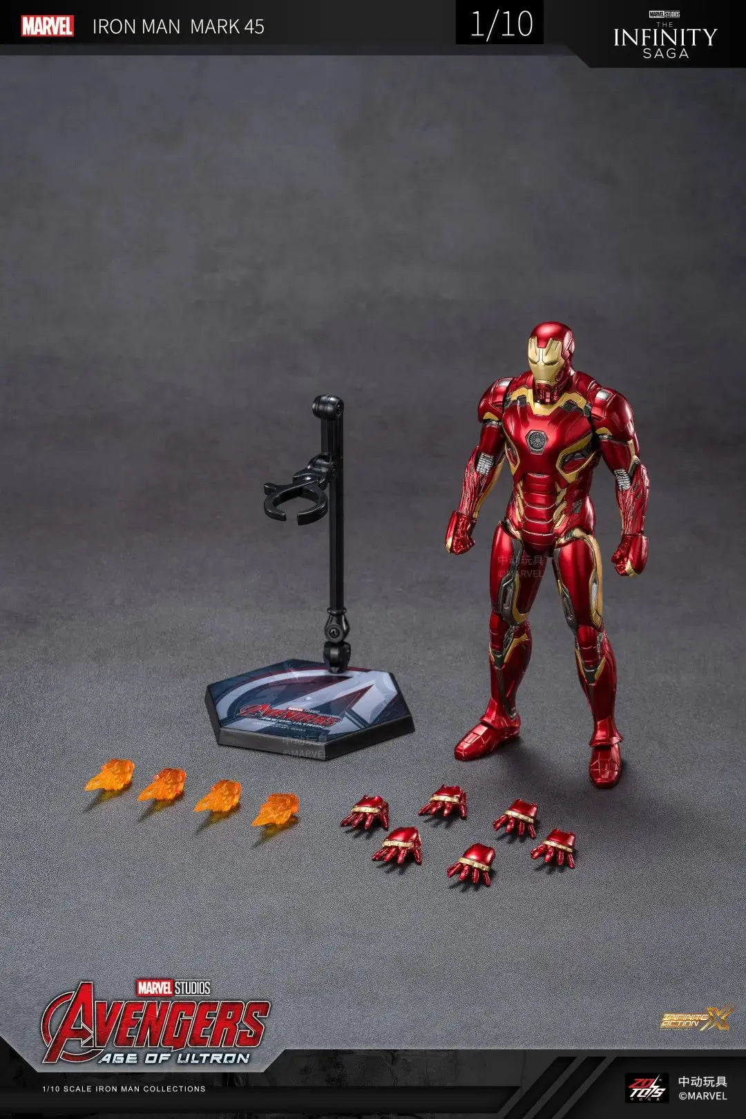 ZD Original Iron Man MK30 Blue Steel 1/10 Iron Patriot MK3 Marvel legends War Machine 10th Anniversary Action Figure Model Gift