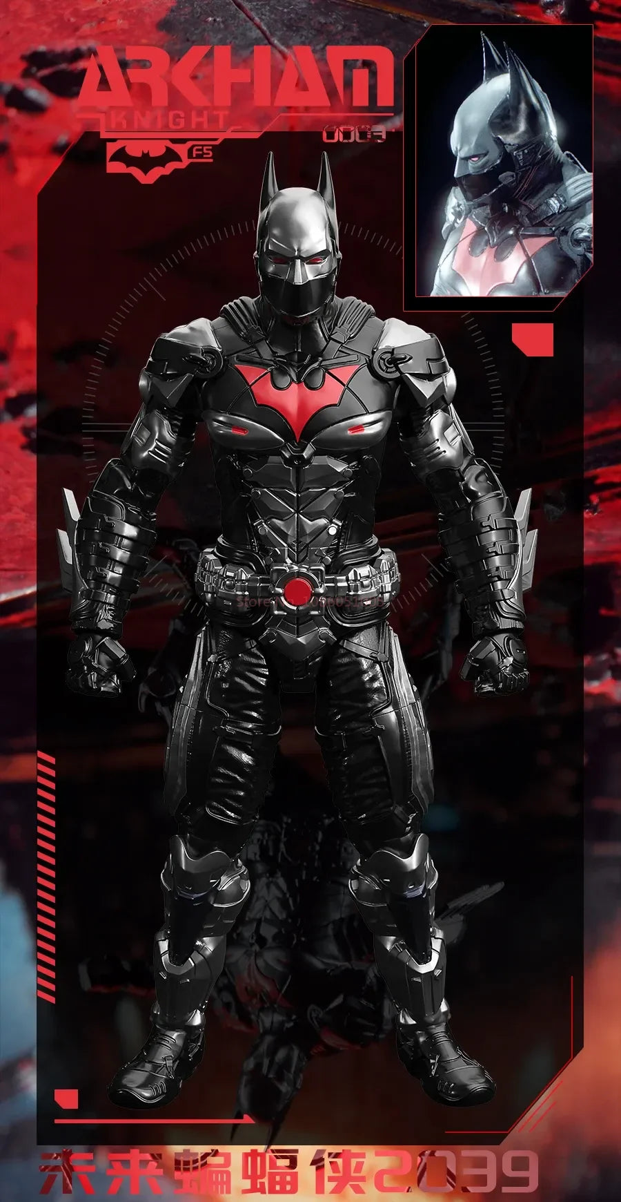 F5 ROUNDD CULTURE Batman: Arkham Knight Deathstroke Red Hood Anime Figure Blind Box Assemble Movable Model Toys Collection Gifts
