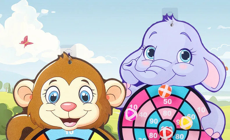 Child Montessori Toys for Kids Cartoon Animal Dart Board Sticky Ball Family Interactive Educational Toys Baby