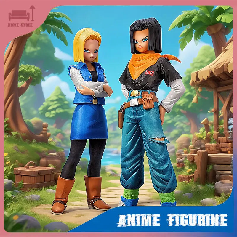 Anime Figurine Dragon Ball Z Android 17 18 Figure PVC Action Figures Statue Desktop Decoration Anime Peripheral Collection Toys