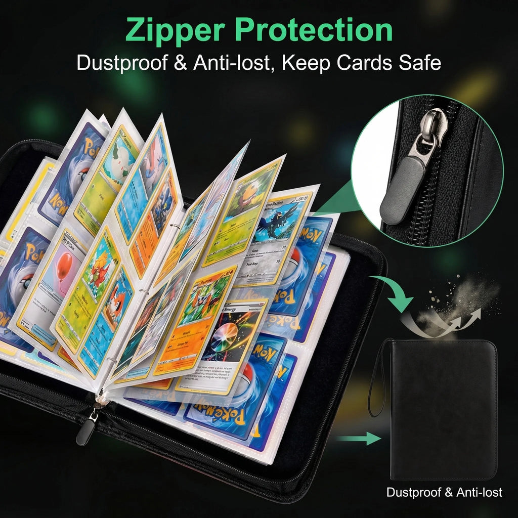 ONE PIECE Card Album Anime Collectible Book Binder 4 Card Slot Collectible Game Cards Binder Holder Zipper Gifts Toys