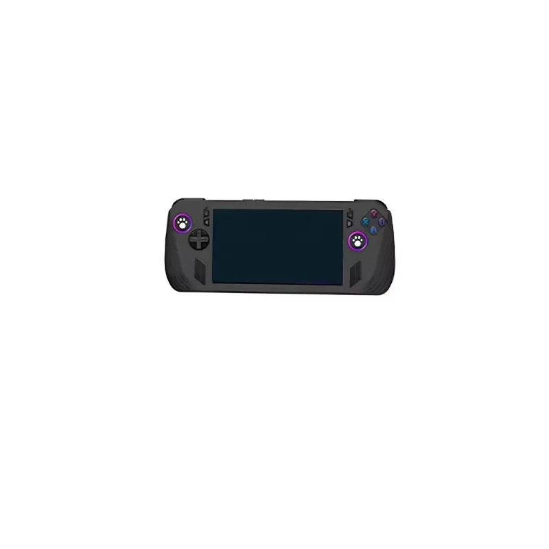 Silicone Protective Case Cover for ASUS ROG Ally X Game Console Anti-Scratch Dustproof Shell Sleeve Case with Cat Paw Rocker Cap