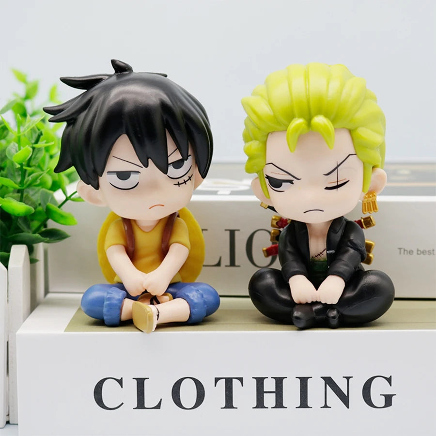 9.5cm ONE PIECE Anime Figure Look Up Luffy/Zoro Action Figure Q Version Kawaii Nami/Sanji Figurine PVC Collection Model Toys