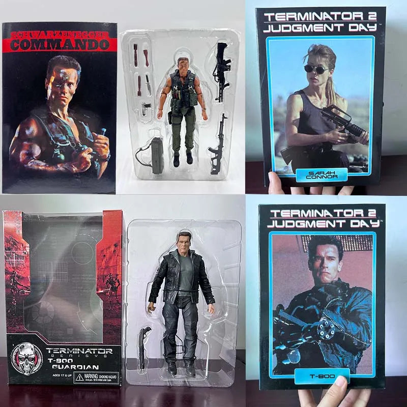 NECA Figure Terminator 2 Judgment Day T800 Sarah Connor T-800 Arnold Schwarzenegger Commando Action Figure Model Collectible Toy