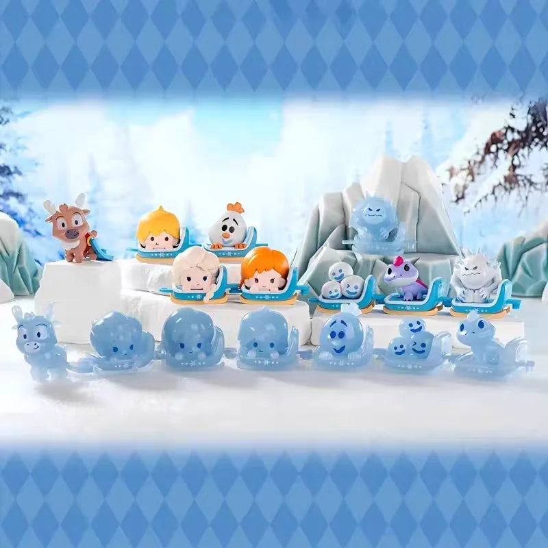 Frozen Elsa Anna Olaf Anime Peripherals Kawaii Cute Q Edition Surprise Blind Box Toy Tabletop Decoration Ornaments Holiday Gifts
