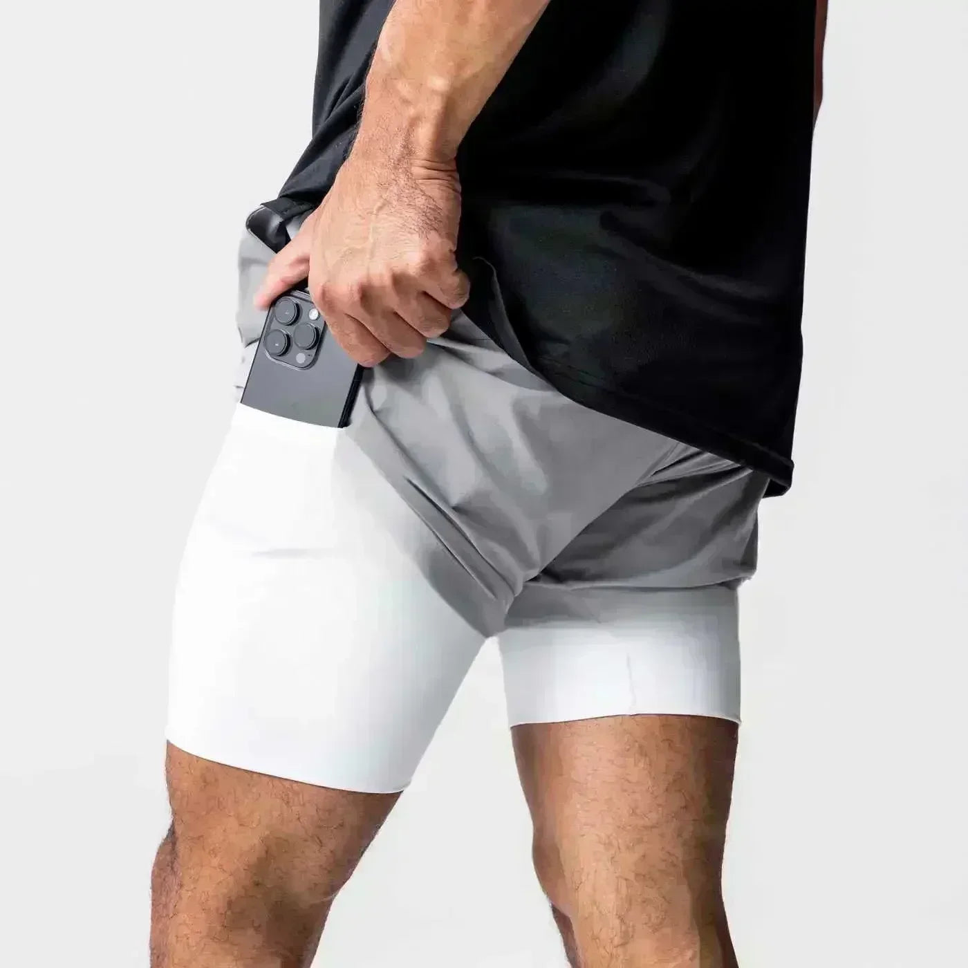 Dragon Ball Goku Anime Gym Shorts Men Double-layer 2-in-1 Sports Pants New Summer Japanese Cartoon Print Beach Pants Streetwear