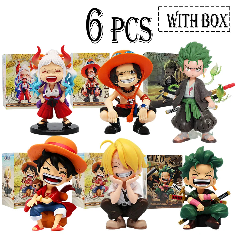 One Piece 13cm Anime Figure One Piece Monkey D Luffy Roronoa Zoro Kawaii Toys Q Figural Nendoroid Car Decoration PVC Model Gift