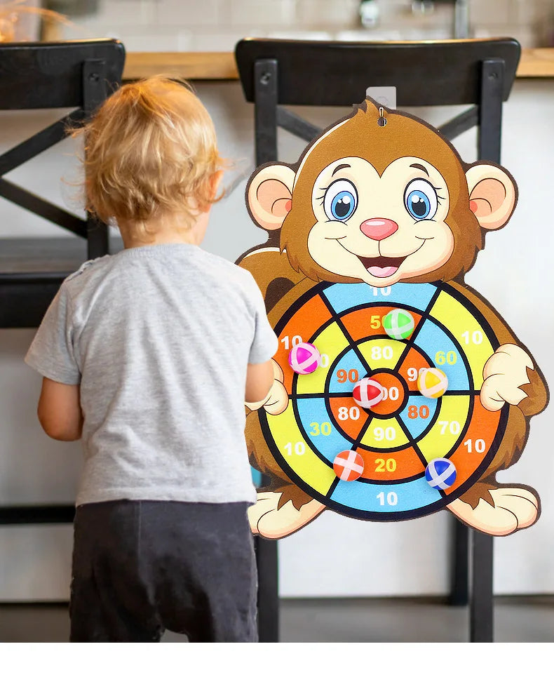 Child Montessori Toys for Kids Cartoon Animal Dart Board Sticky Ball Family Interactive Educational Toys Baby