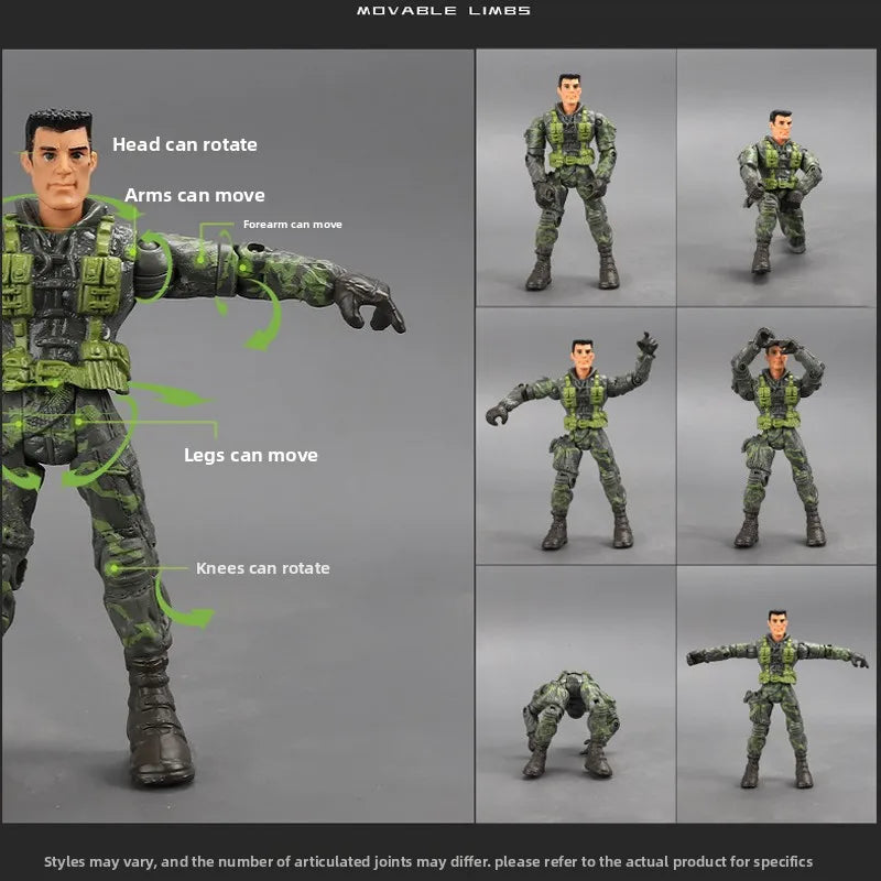 10cm Army Men Soldier With Movable Joints Action Figures Playset Military Terrorist SWAT Team Toys For Kid Boy Gifts