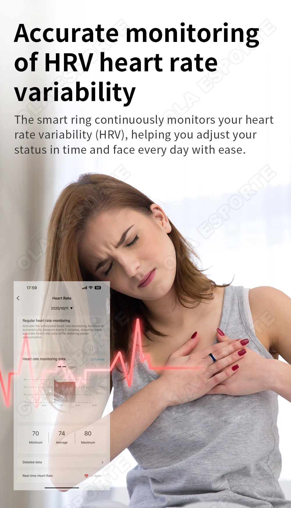 Call ID Reminder Smart Ring Display Screen and Touch,Tasbih Counter,Health Manager,5ATM Waterproof Multiple Sport Mode Men Women