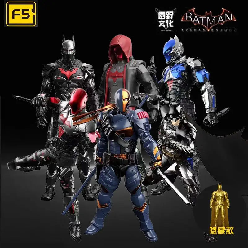 Batman Figure F5 Roundd Culture Batman Series Model Doll Arkham Knight Deathstroke Red Hood Desktop Model Toy Doll Festival Gift