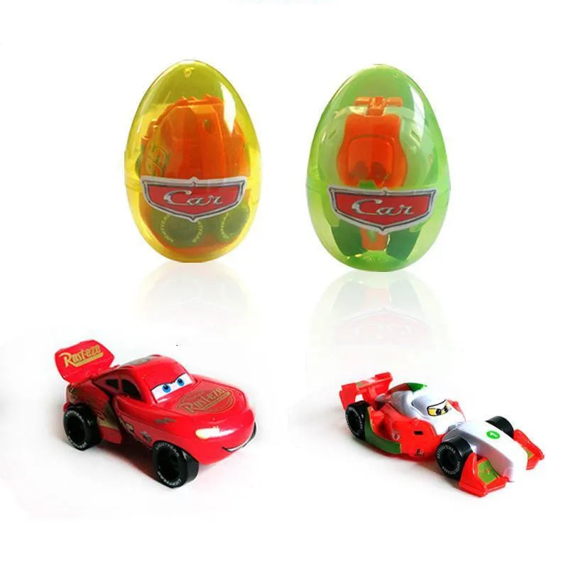 Disney Pixar Cars Anime Figures PVC McQueen Cruz Ramirez Model Racing Cars Funny Deformed Egg Toys For Kids Boy Gift