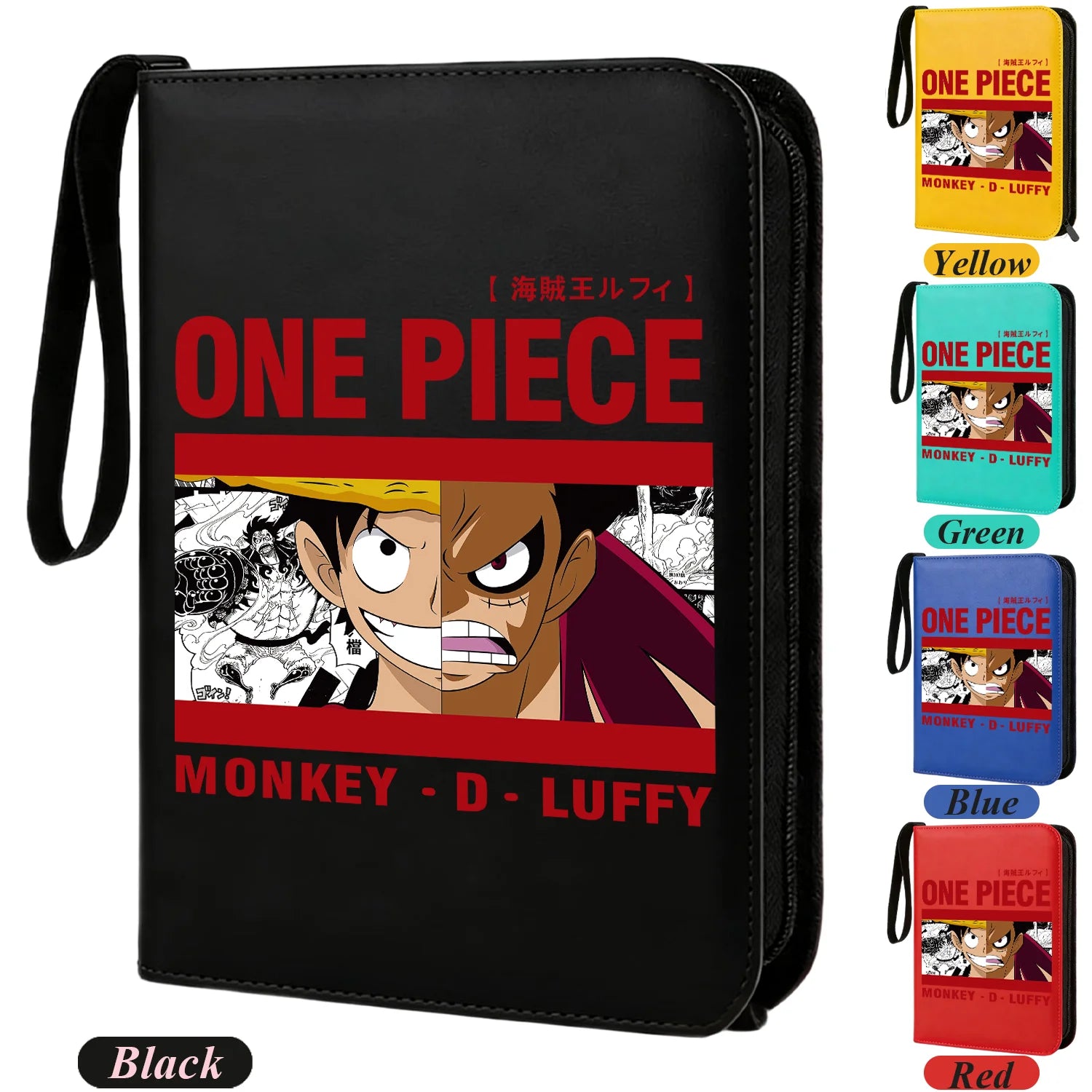 ONE PIECE Card Album Anime Collectible Book Binder 4 Card Slot Collectible Game Cards Binder Holder Zipper Gifts Toys