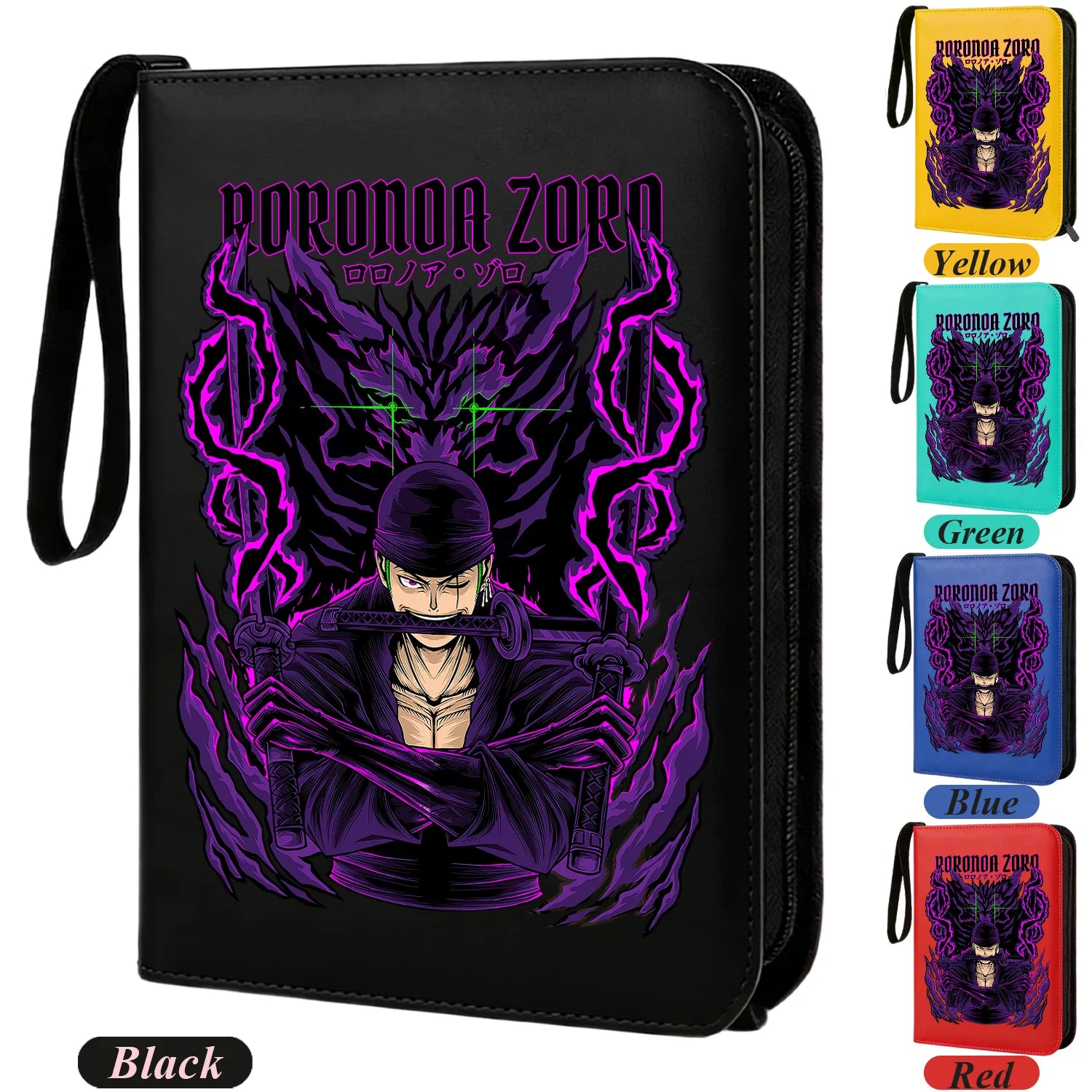 ONE PIECE Card Album Anime Collectible Book Binder 4 Card Slot Collectible Game Cards Binder Holder Zipper Gifts Toys