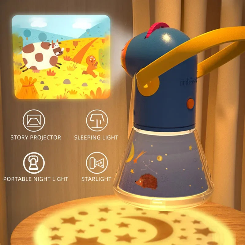 Story Projector With Night Light Flashlight Toy For Childen Sleeping Story Machine Luminous Toy Baby Early Learning Educational