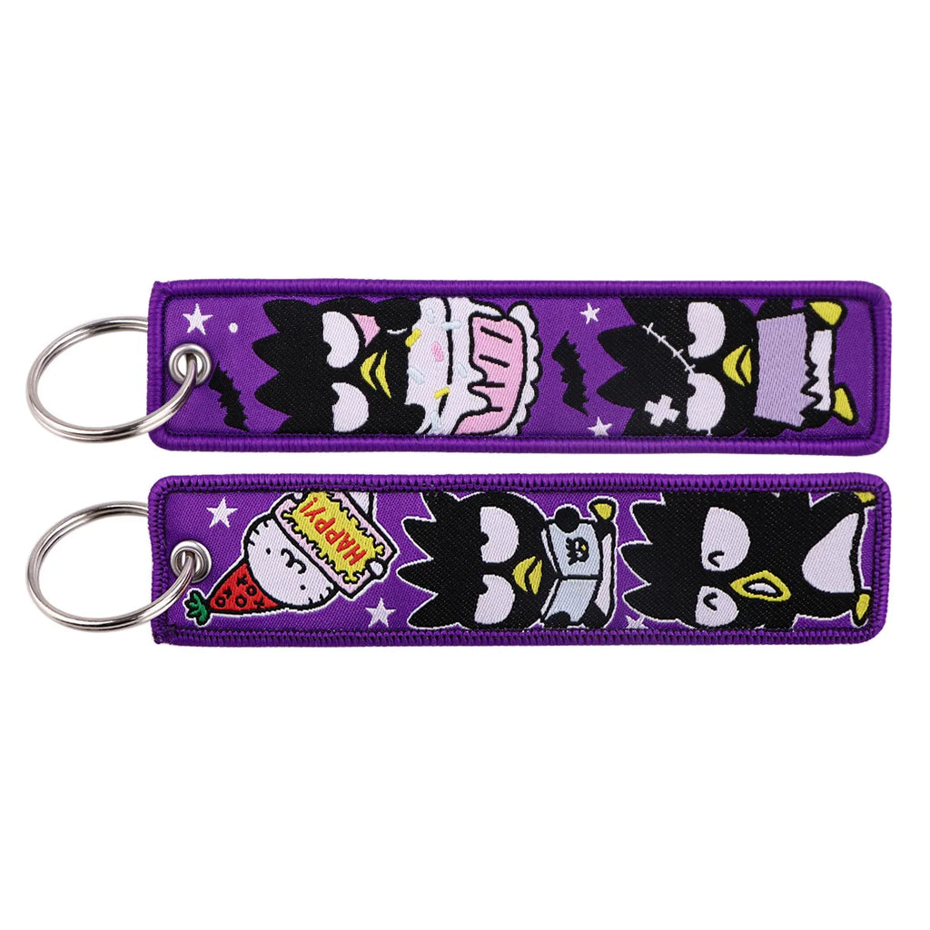 Sanrio Hello Kitty Melody Kuromi Embroidery KeyChain Key Tag Cars Backpack Chaveiro Keychain Keyring Accessories Toy Gift